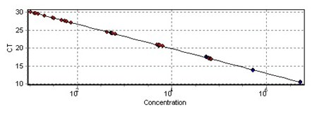 熱啟動聚合酶(hotstart taq polymerase)標(biāo)準(zhǔn)曲線圖 熱啟動聚合酶(hotstart taq polymerase)標(biāo)準(zhǔn)曲線圖